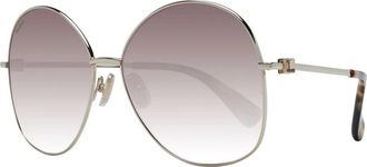 Max Mara Stijlvolle Ronde Zonnebril Bruine Verloopglazen - Dames - Zonnebrillen - Geel - ONE Size - Accessoires