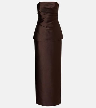 Solace London Abito lungo bustier Lucille in raso