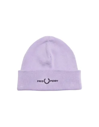 Fred Perry Womens Fred Perry Graphic Logo Lilac Purple Beanie - Size: ONE size
