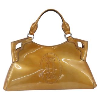 Cartier Cartier Marcello Handbag Patent Leather Yellow Patent_Leather Handbag (Pre-Owned)