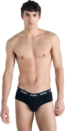 HUGO BOSS Hugo Heren Logo Stretch Slip (Set van 3) (Zwart)
