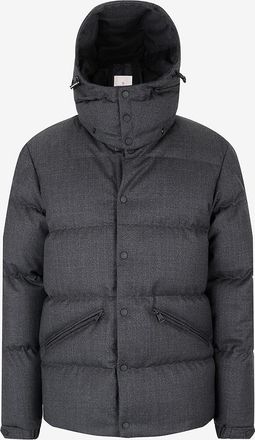 Moncler Melierte Woll-Daunenjacke mit Kapuze Eawy