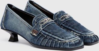 Diesel D-Amber-Penny loafers in denim - Moccasins and Mules - Woman - Blue