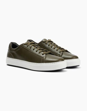 Ben Sherman Mens Ben Sherman Ace Cupsole Leather Mens Olive Trainers - Green - Size: 10
