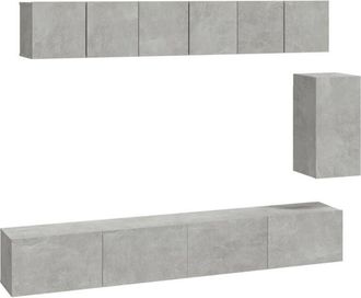 vidaXL Vidaxl - 6 Piece tv Cabinet Set Concrete Grey Engineered Wood