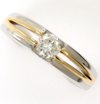 C&A Platinum Yellow Gold Yellow Gold (18K) Platinum 900 Band Ring (Pre-Owned)