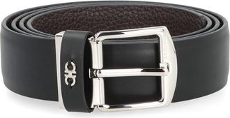 Ferragamo Black Solid Reversible Cut To Size Belt