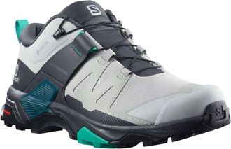 Salomon Womens X Ultra 4 Gore-Tex Hiking Shoe In Lunar Rock/ebony/mint Leaf