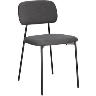 OEM Silla Tapizada Esther, Gris Oscuro, Base De Metal