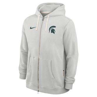 Nike Michigan State Sideline Nike Mens Dri-FIT College Full-Zip Hoodie in Grey | 03AV0BBMST-WZZ