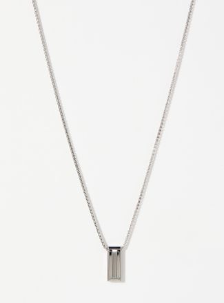 BOSS Mens Geo rectangle pendant necklace