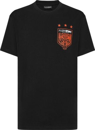 Plein Sport T-Shirt Ronde Hals Tijger - Heren - Sportshirts - Zwart - S - Katoen - Fitness