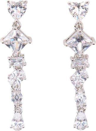 Maje Rhinestone heart earrings in Cristal at Nordstrom