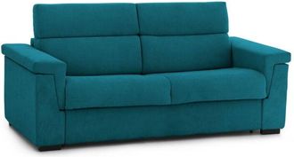 Dmora Sof&aacute; Cama 2 Plazas Prudenzia, Sof&aacute; Convertible Para Sal&oacute;n, Acolchado, Desenfundable, Calidad 100% Made In Italy, 185x95 H100 Cm, Azul Claro - Dmora