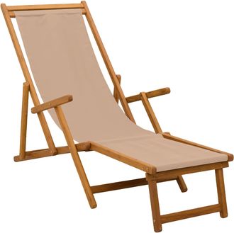 vidaXL Tumbona Plegable 3 Posici&oacute;n Madera De Eucalipto Maciza Topo Vidaxl