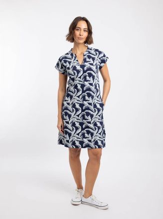 Weird Fish Suffolks Printed Jersey Dress in Ink at Nordstrom, Size 18