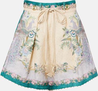Zimmermann Shorts Indra in lino con stampa