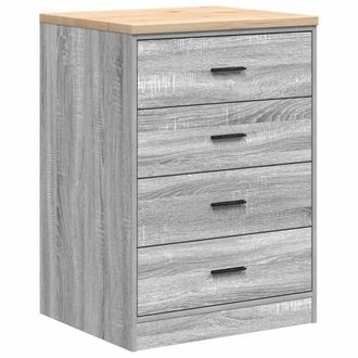 Berkfield Home Garage Storage Cabinet Grey Sonoma 60x51x85 cm Solid Wood Pine | Size: 60 x 51 x 85 cm