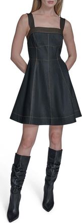 BCBGeneration Stitched Denim Minidress in Black at Nordstrom Rack, Size 10