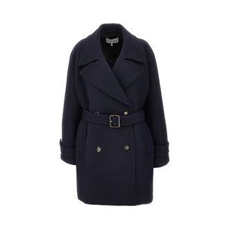 Loewe Double-breasted wool coat with belt Woman 38