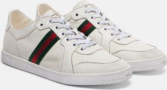 Gucci Stretch Web Stripe leather sneakers