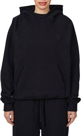 Good For Nothing Ribbed Emblem Pullover Hoodie in Black at Nordstrom, Size X-Small Uk