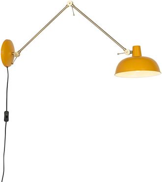 QAZQA Appliques milou - Retrò - Acciaio - Giallo/Bronzo - Oblungo Max. 1 x Watt