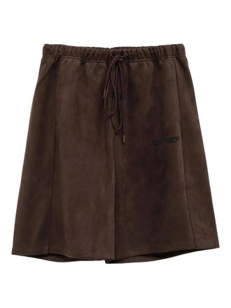 Fear of God Relaxed shorts met su&egrave;de-effect en trekkoord - Bruin