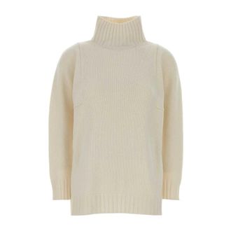 Max Mara Aceti Turtleneck - Dames - Cashmere truien - Wit - M - Kasjmier - Truien & Vesten