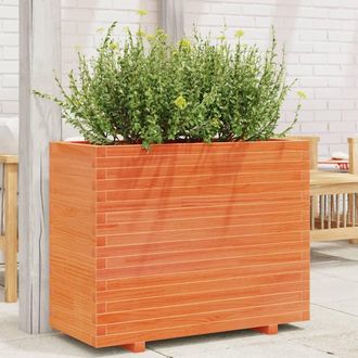 vidaXL Jardinera Madera Maciza De Pino Marr&oacute;n Cera 90x40x72 Cm Vidaxl