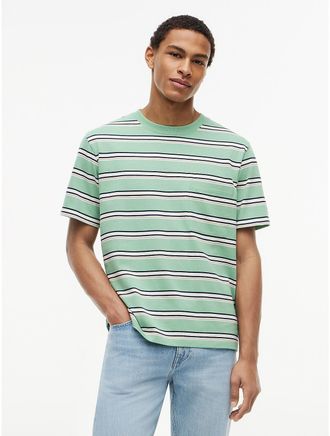 Tommy Hilfiger Mens Relaxed Fit Striped Pocket T-Shirt - Green - XL