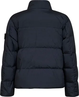 Stone Island Mens Down Jacket Crinkle Reps Ny Blue Polyamide Padded &