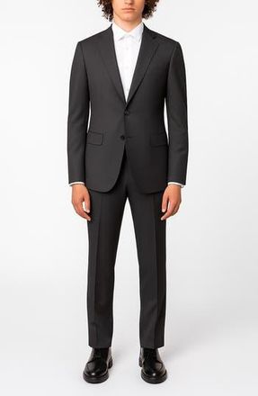 Zanetti Charcoal Trim Fit Mélange Suit at Nordstrom Rack, Size 48 Regular