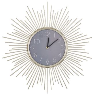 Beliani Reloj De Pared Marco De Hierro Dorado N&uacute;meros Redondos 61 Cm Dise&ntilde;o Cl&aacute;sico Solura
