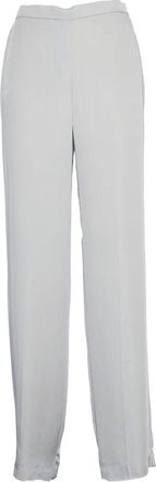 Theory Silk Georgette Wide Leg Trousers - female - Theory - Straight Trousers - Gray - XS - Trousers