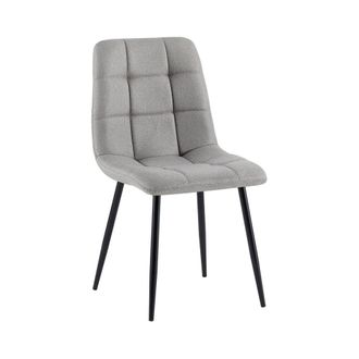 Clp Silla de comedor con reposapi&eacute;s en tela gris claro