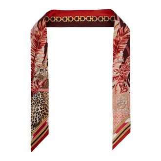 Ferragamo Accessoires, Dames, Rood, ONE Size, Leer, Felindra Sjaal