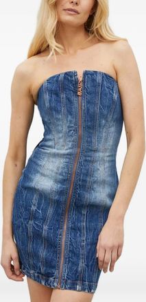 Versace Jeans Couture strapless mini dress - women - Cotton/Spandex/Elastane/Polyester/Cotton - 40 - Blue