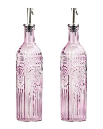 10 Strawberry Street Devonshire Textured Glass Oil & Vinegar Cruet Set