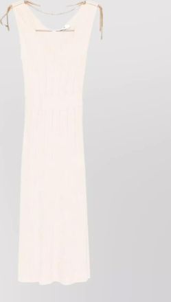 Elisabetta Franchi ribbed knit v-neck sleeveless midi dress
