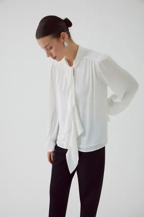 Exquise Aramis Chiffon Blouse in Ecru at Nordstrom, Size X-Small