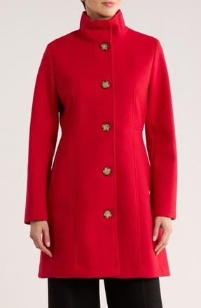 Calvin Klein Stand Collar Coat in Cherry at Nordstrom Rack, Size X-Small