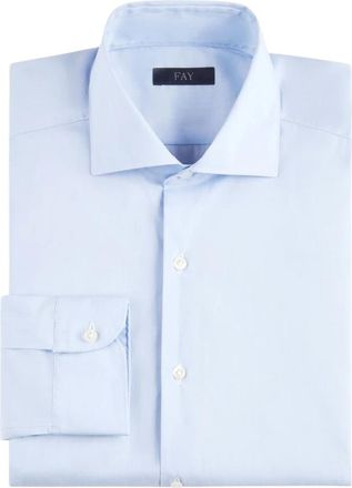 Fay Stretch Katoenen Overhemd - Heren - Zakelijke Overhemden - Blauw - 3XL - Katoen - Overhemden