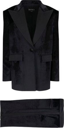 Dondup Black Velvet Single Breasted Suit