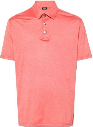 Kiton mélange jersey polo shirt - men - Silk/Cotton - S - Red