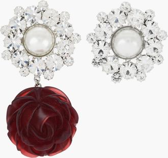 Magda Butrym Asymmetric ROSE Earrings with Crystals Magda Butrym