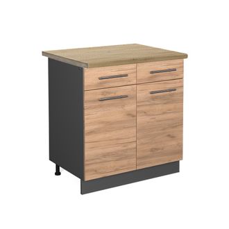 Vicco Mueble Bajo De Cocina Fame-line, Roble Dorado, 80 Cm, Et Roble