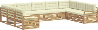 vidaXL Conjunto De Sof&aacute;s De Exterior 9 Uds. Blanco Y Crema Vidaxl