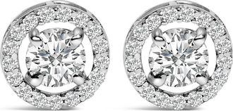 House of Brilliance Mens 14K White Gold 1 3/4 Cttw Lab Grown Diamond Halo Cufflink at Nordstrom