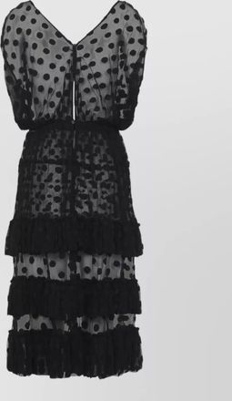 Dries Van Noten dally polka dot mesh midi dress